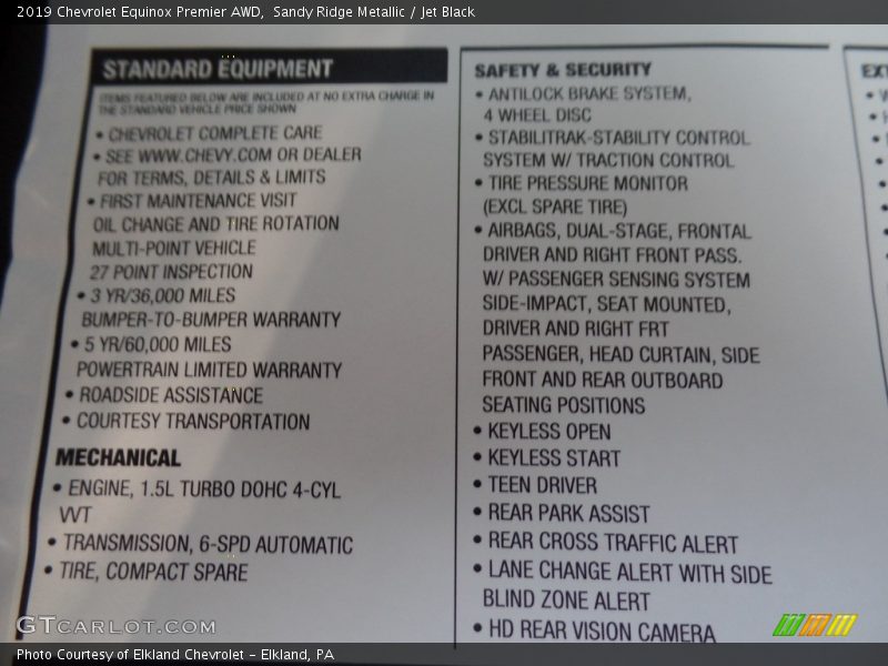 Sandy Ridge Metallic / Jet Black 2019 Chevrolet Equinox Premier AWD