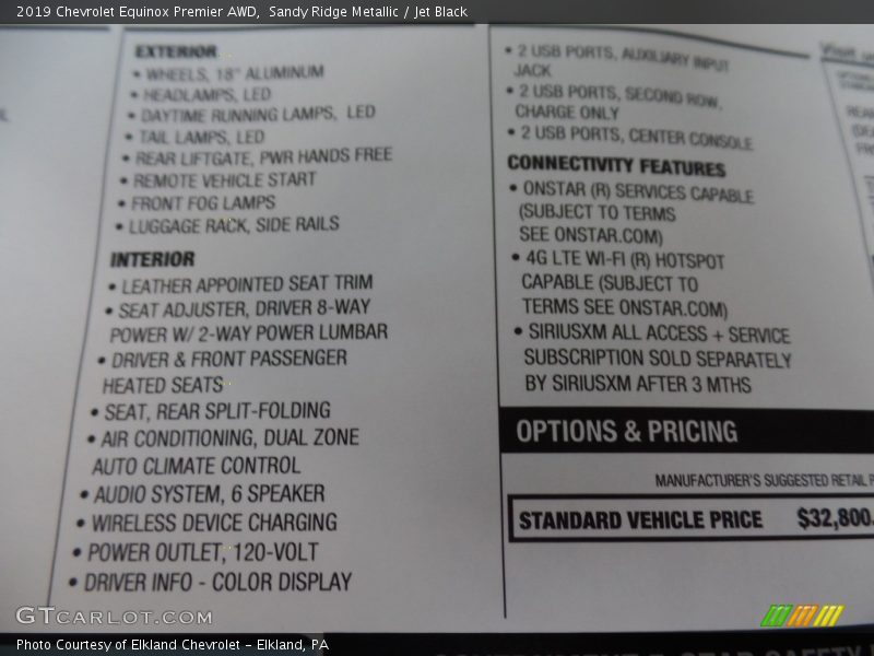 Sandy Ridge Metallic / Jet Black 2019 Chevrolet Equinox Premier AWD