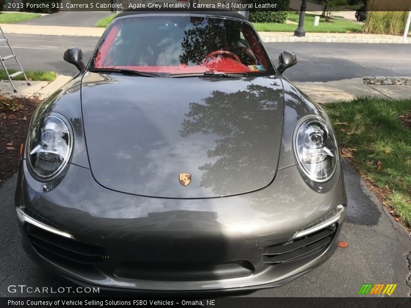 Agate Grey Metallic / Carrera Red Natural Leather 2013 Porsche 911 Carrera S Cabriolet