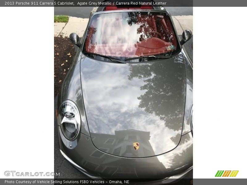 Agate Grey Metallic / Carrera Red Natural Leather 2013 Porsche 911 Carrera S Cabriolet