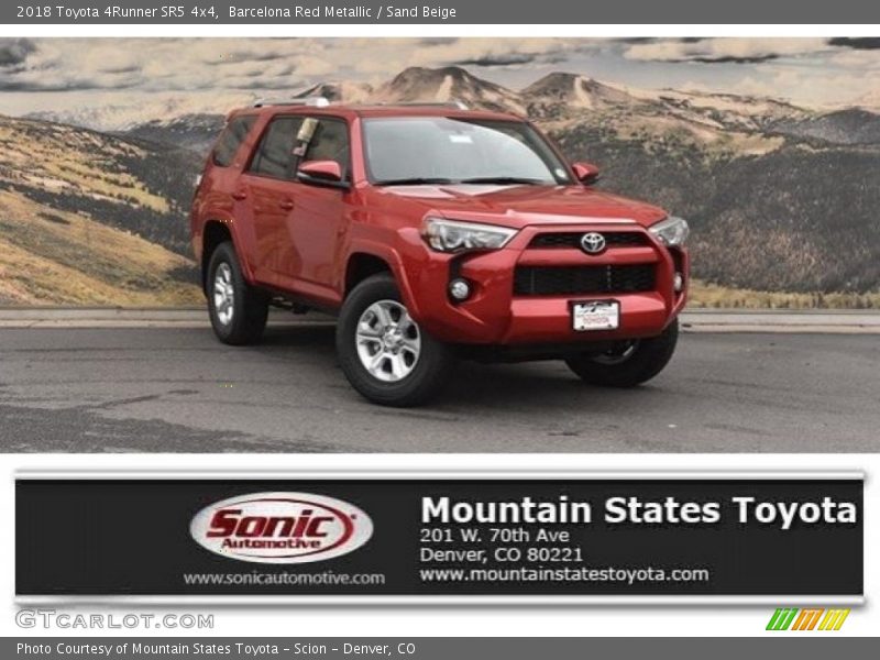 Barcelona Red Metallic / Sand Beige 2018 Toyota 4Runner SR5 4x4
