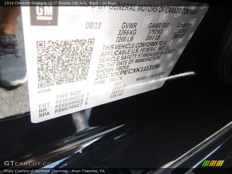 Black / Jet Black 2019 Chevrolet Silverado LD LT Double Cab 4x4