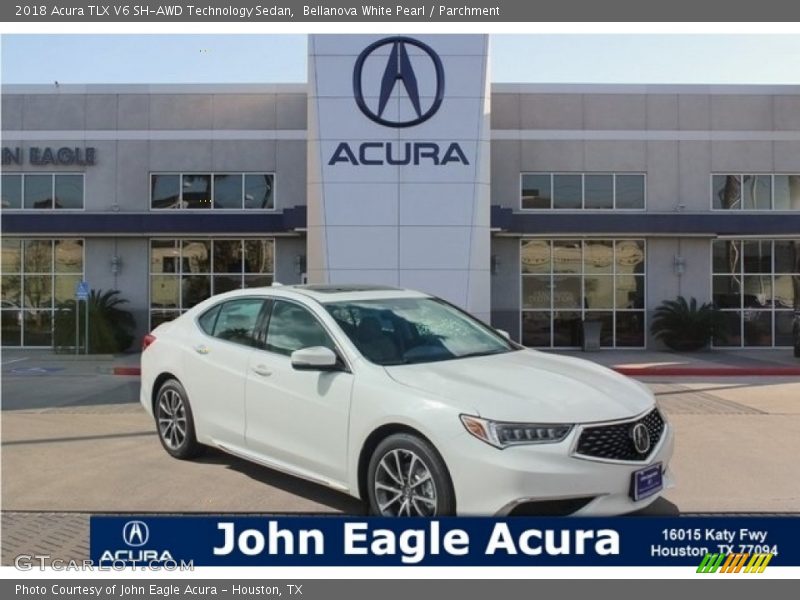 Bellanova White Pearl / Parchment 2018 Acura TLX V6 SH-AWD Technology Sedan
