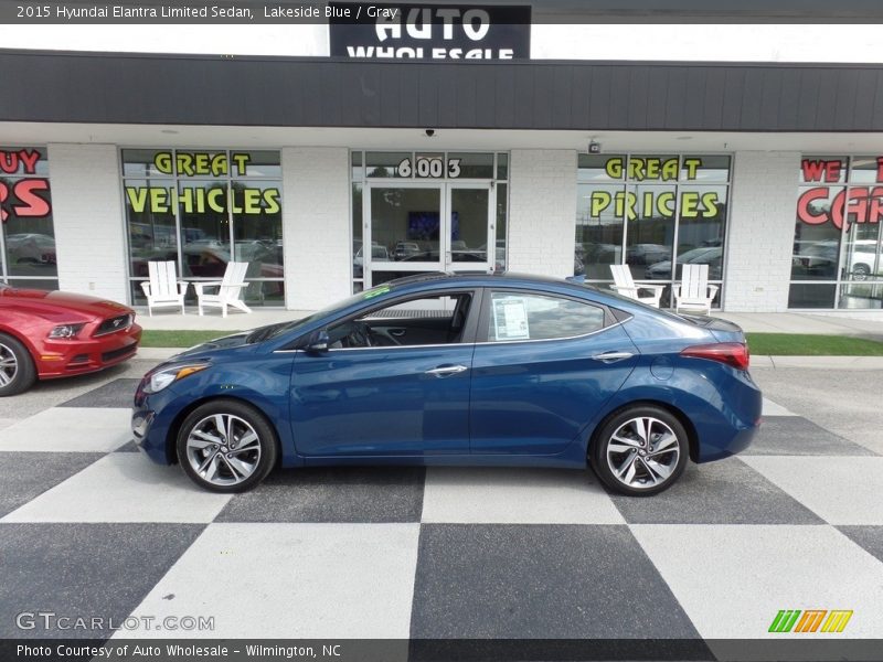 Lakeside Blue / Gray 2015 Hyundai Elantra Limited Sedan