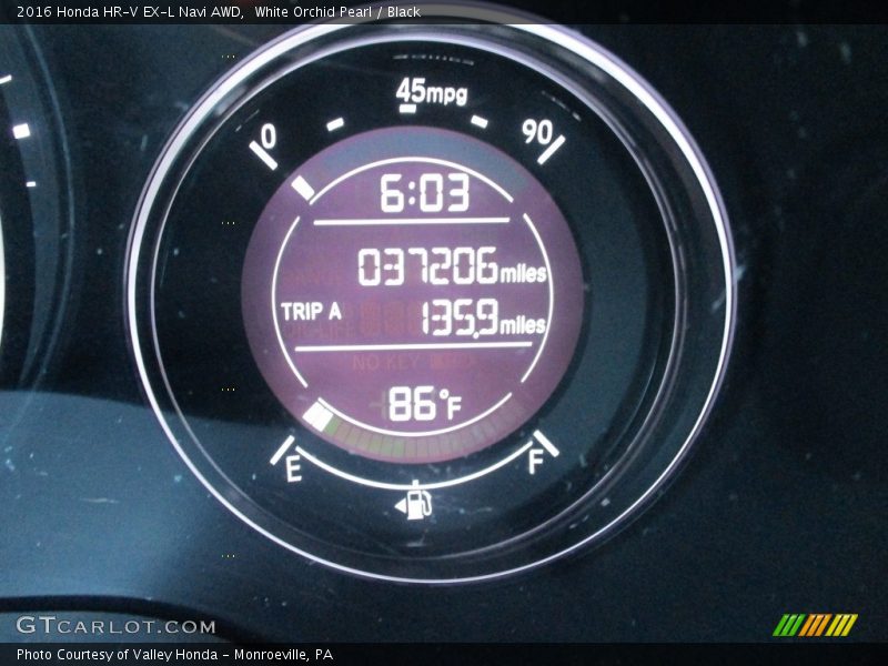 White Orchid Pearl / Black 2016 Honda HR-V EX-L Navi AWD