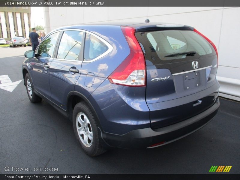 Twilight Blue Metallic / Gray 2014 Honda CR-V LX AWD