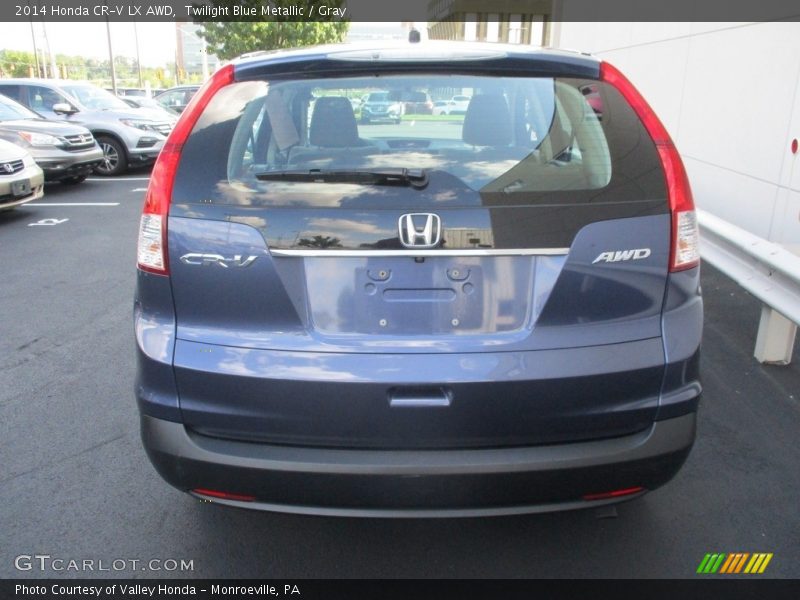 Twilight Blue Metallic / Gray 2014 Honda CR-V LX AWD