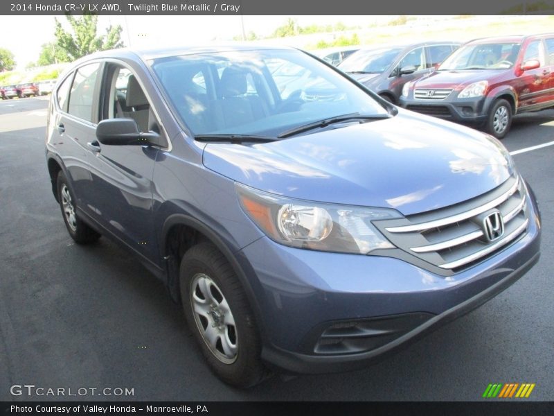 Twilight Blue Metallic / Gray 2014 Honda CR-V LX AWD