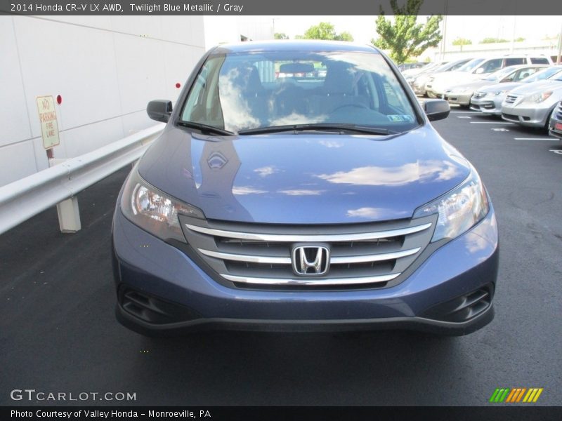 Twilight Blue Metallic / Gray 2014 Honda CR-V LX AWD