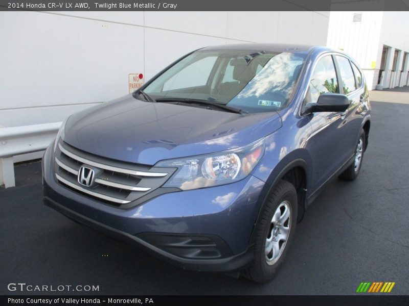 Twilight Blue Metallic / Gray 2014 Honda CR-V LX AWD