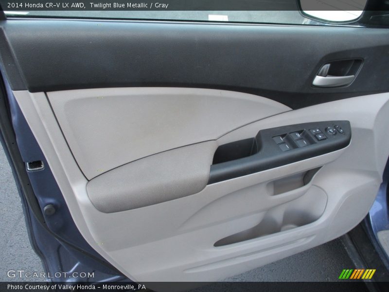 Twilight Blue Metallic / Gray 2014 Honda CR-V LX AWD
