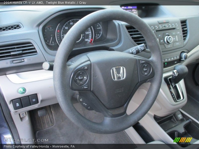 Twilight Blue Metallic / Gray 2014 Honda CR-V LX AWD