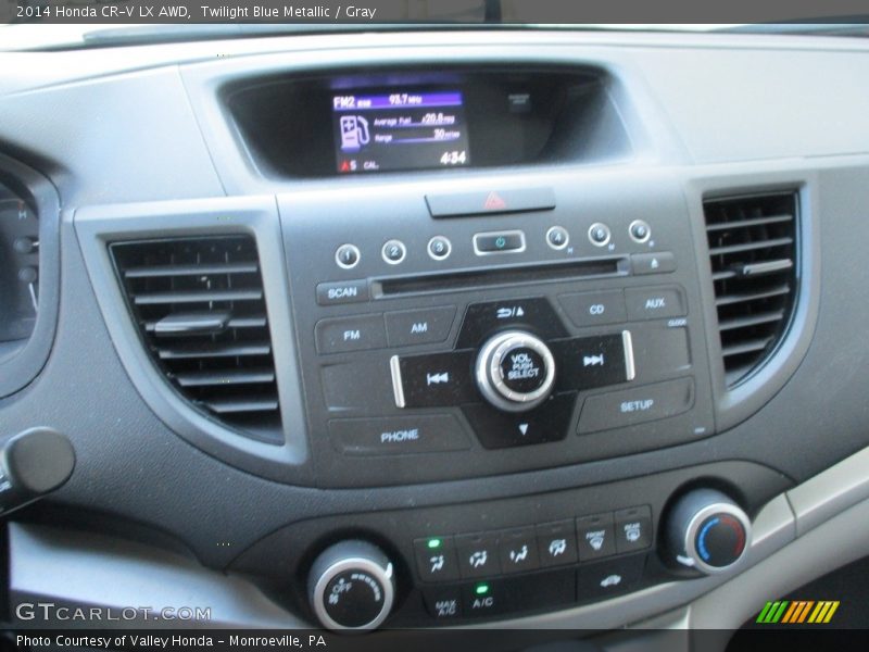 Twilight Blue Metallic / Gray 2014 Honda CR-V LX AWD