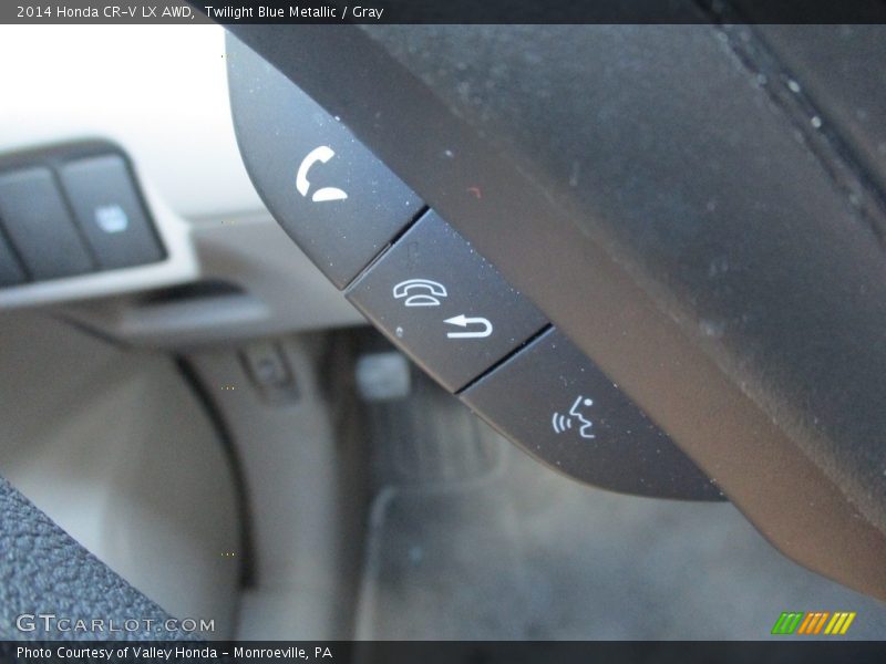 Twilight Blue Metallic / Gray 2014 Honda CR-V LX AWD