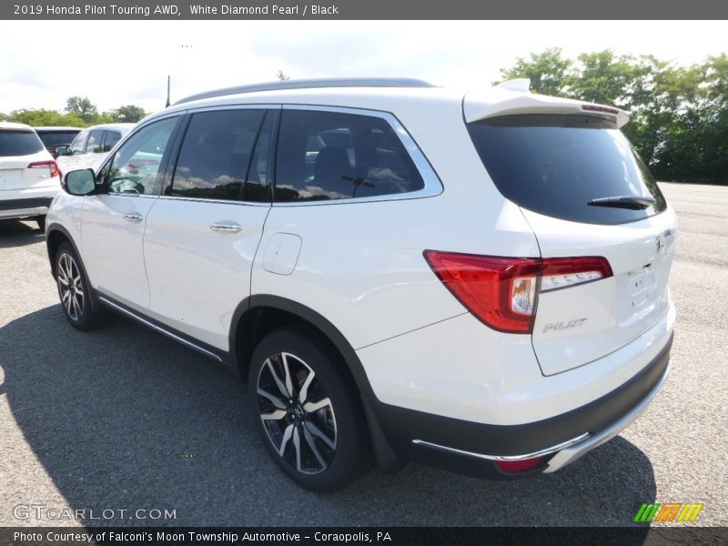 White Diamond Pearl / Black 2019 Honda Pilot Touring AWD