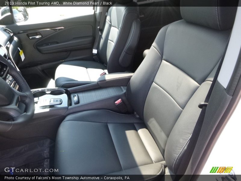White Diamond Pearl / Black 2019 Honda Pilot Touring AWD