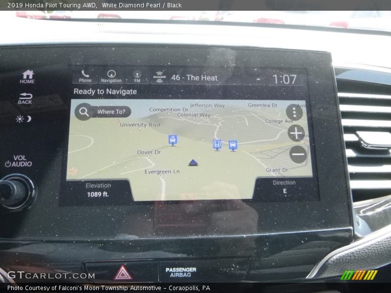 White Diamond Pearl / Black 2019 Honda Pilot Touring AWD