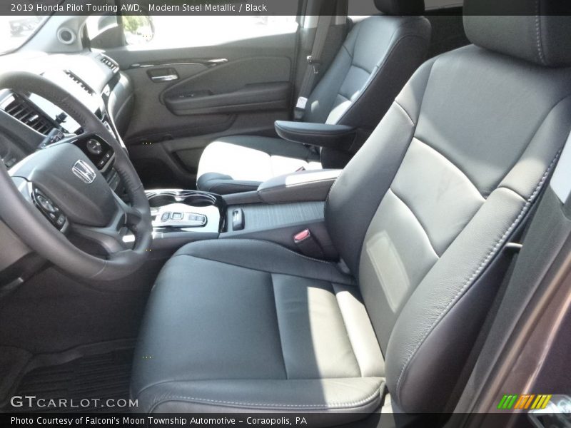 Modern Steel Metallic / Black 2019 Honda Pilot Touring AWD
