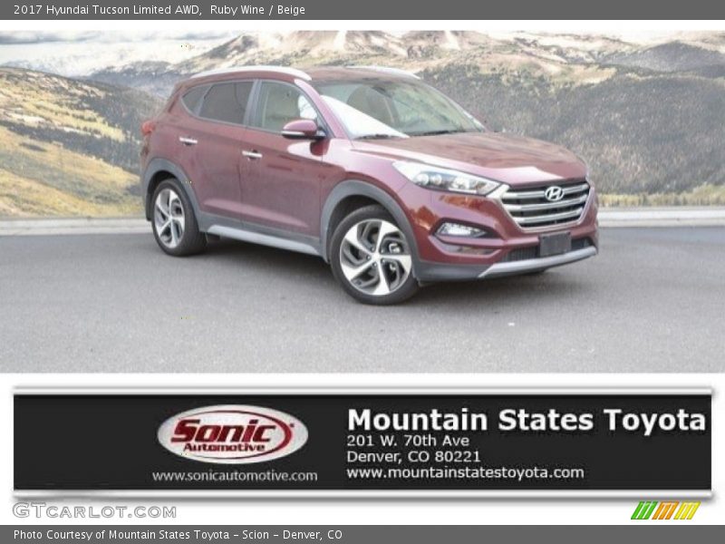 Ruby Wine / Beige 2017 Hyundai Tucson Limited AWD