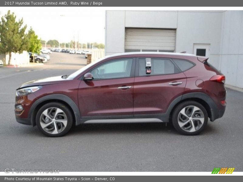 Ruby Wine / Beige 2017 Hyundai Tucson Limited AWD