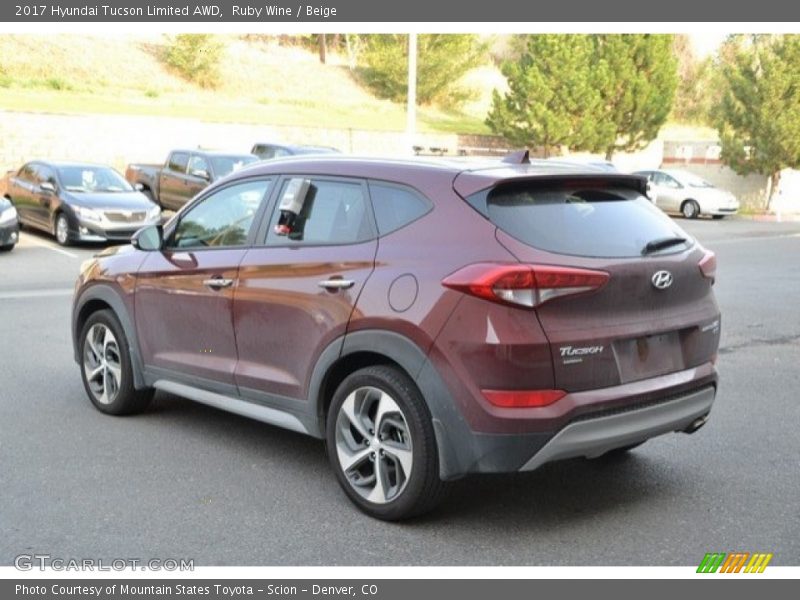 Ruby Wine / Beige 2017 Hyundai Tucson Limited AWD