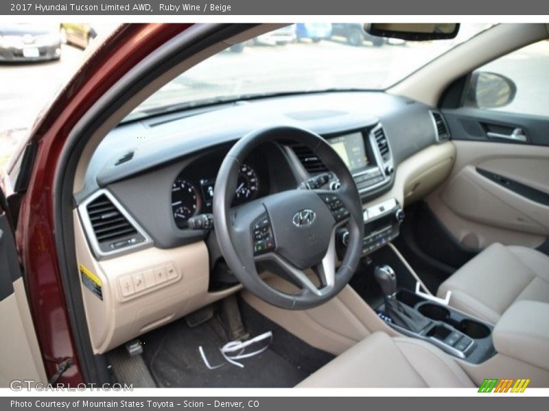 Ruby Wine / Beige 2017 Hyundai Tucson Limited AWD