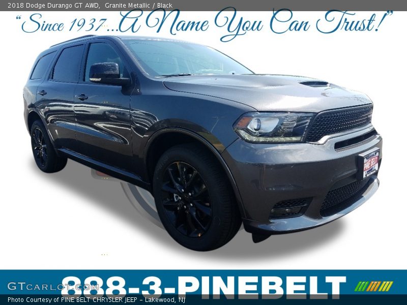 Granite Metallic / Black 2018 Dodge Durango GT AWD