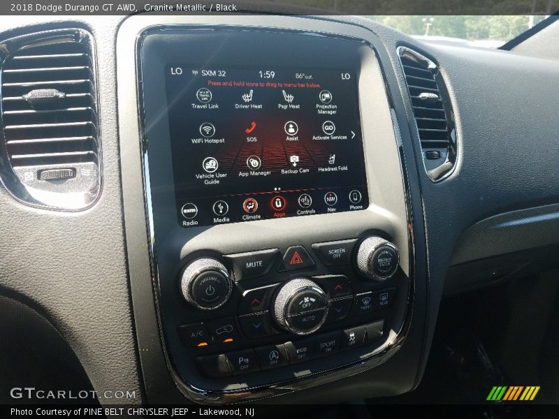 Granite Metallic / Black 2018 Dodge Durango GT AWD