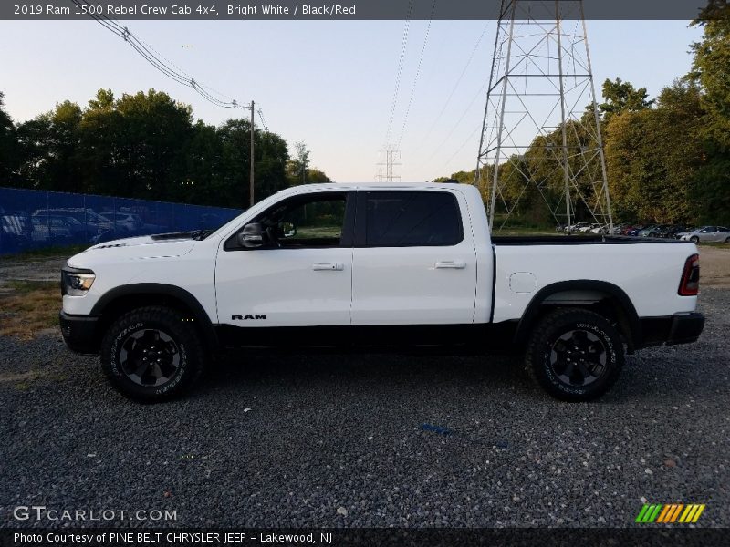 Bright White / Black/Red 2019 Ram 1500 Rebel Crew Cab 4x4