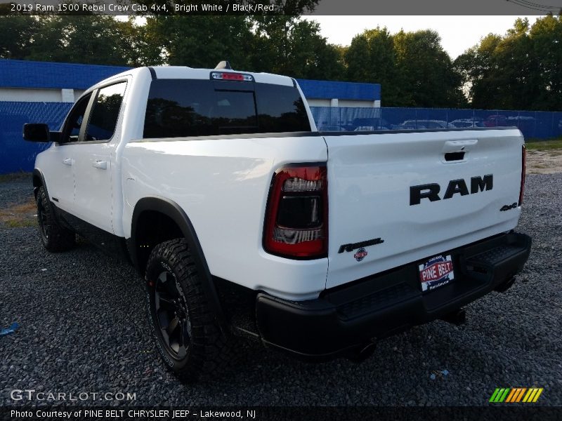 Bright White / Black/Red 2019 Ram 1500 Rebel Crew Cab 4x4