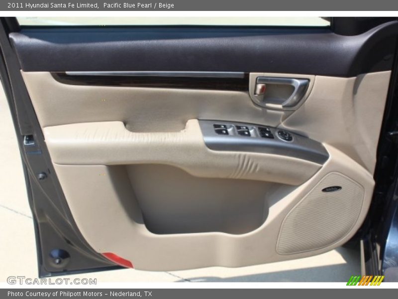 Pacific Blue Pearl / Beige 2011 Hyundai Santa Fe Limited