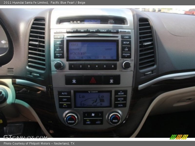 Pacific Blue Pearl / Beige 2011 Hyundai Santa Fe Limited