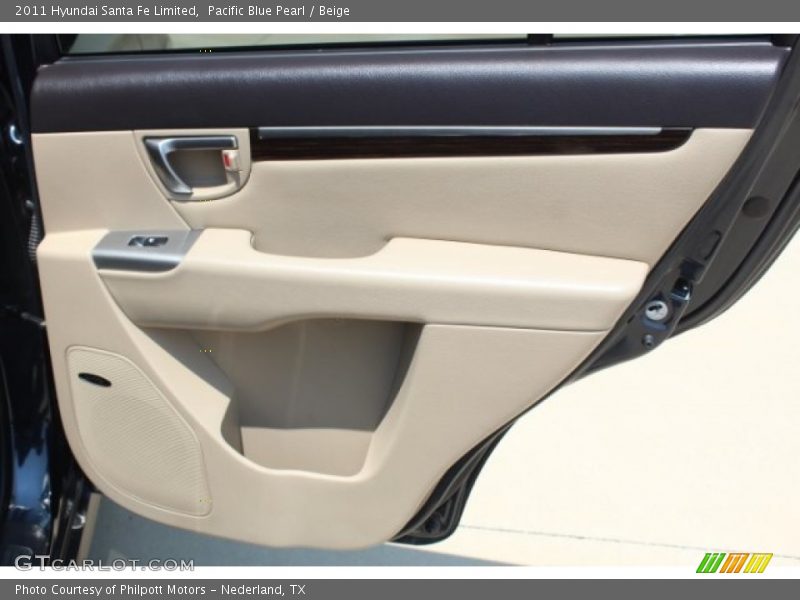 Pacific Blue Pearl / Beige 2011 Hyundai Santa Fe Limited