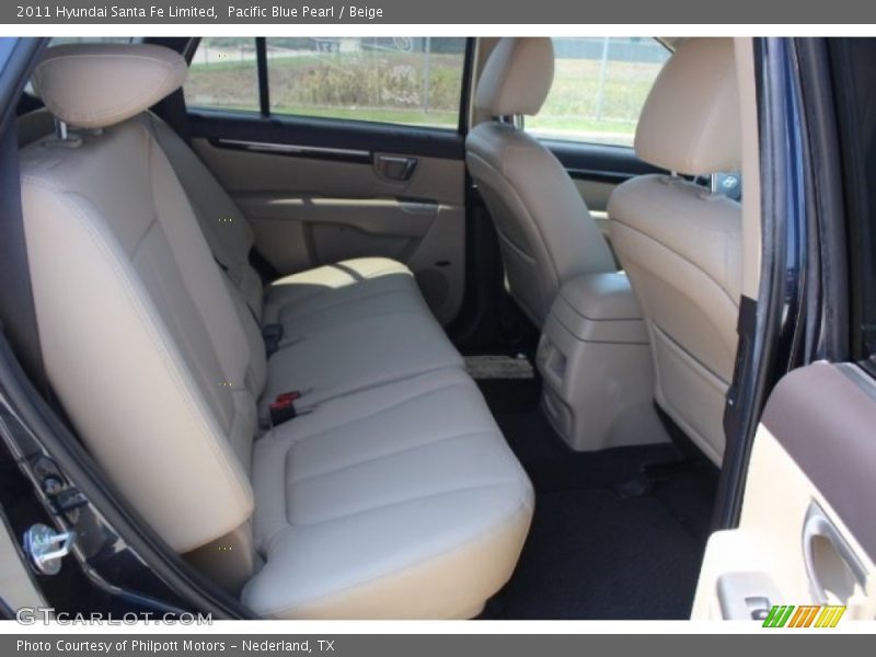 Pacific Blue Pearl / Beige 2011 Hyundai Santa Fe Limited