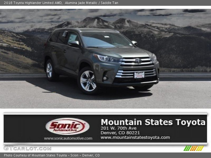 Alumina Jade Metallic / Saddle Tan 2018 Toyota Highlander Limited AWD