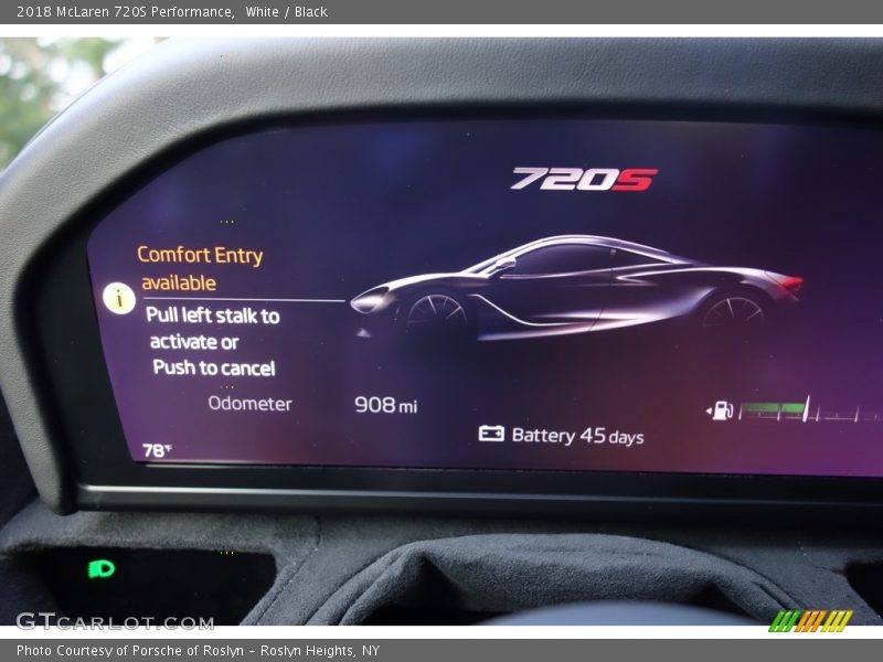 Controls of 2018 720S Performance