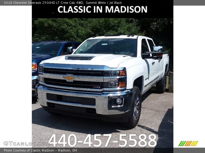 Summit White / Jet Black 2019 Chevrolet Silverado 2500HD LT Crew Cab 4WD