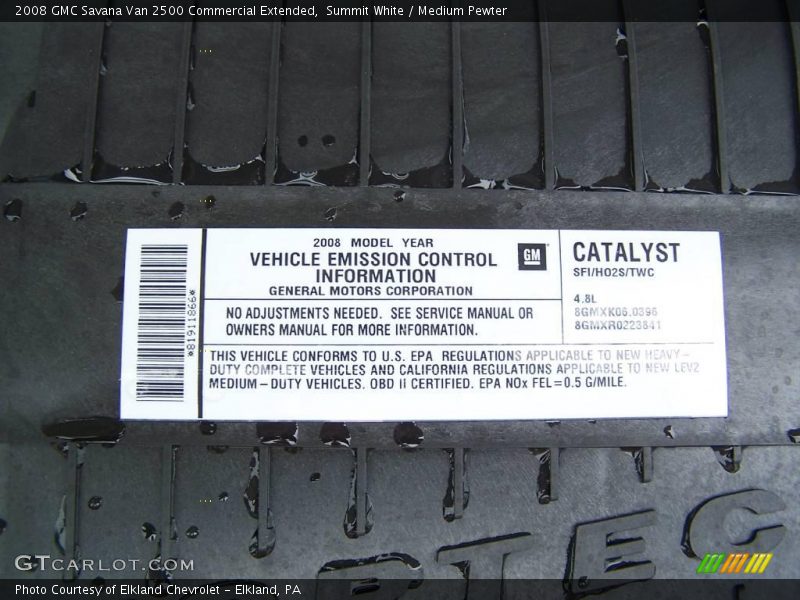 Summit White / Medium Pewter 2008 GMC Savana Van 2500 Commercial Extended