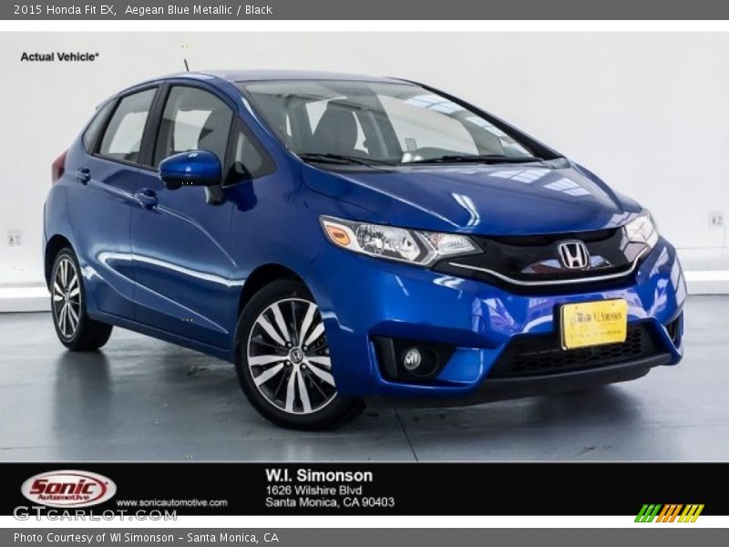 Aegean Blue Metallic / Black 2015 Honda Fit EX