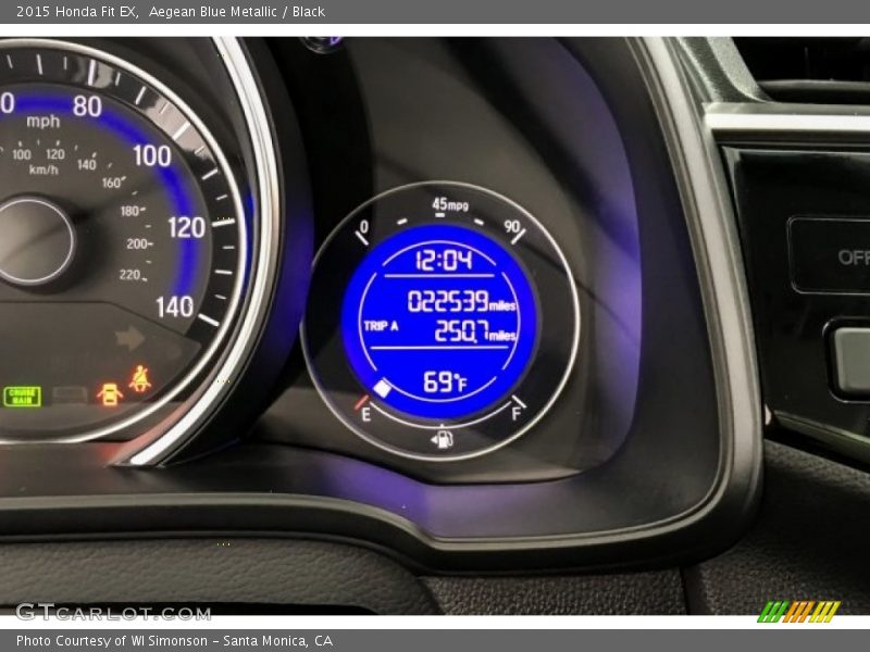 Aegean Blue Metallic / Black 2015 Honda Fit EX