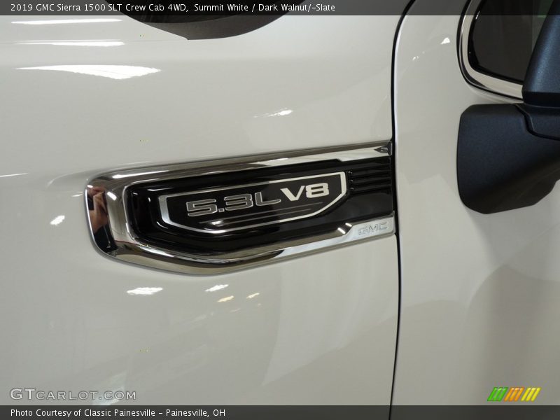 Summit White / Dark Walnut/­Slate 2019 GMC Sierra 1500 SLT Crew Cab 4WD