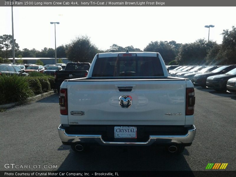 Ivory Tri–Coat / Mountain Brown/Light Frost Beige 2019 Ram 1500 Long Horn Crew Cab 4x4