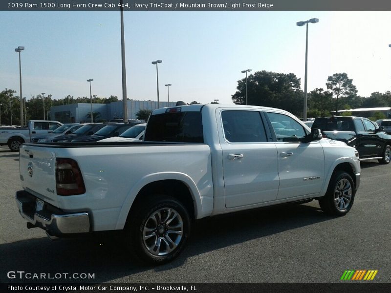 Ivory Tri–Coat / Mountain Brown/Light Frost Beige 2019 Ram 1500 Long Horn Crew Cab 4x4