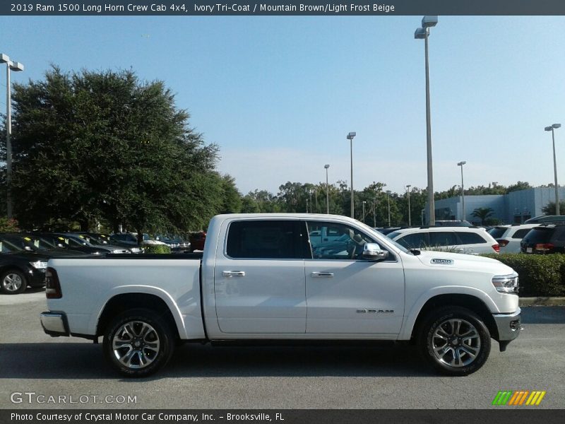 Ivory Tri–Coat / Mountain Brown/Light Frost Beige 2019 Ram 1500 Long Horn Crew Cab 4x4