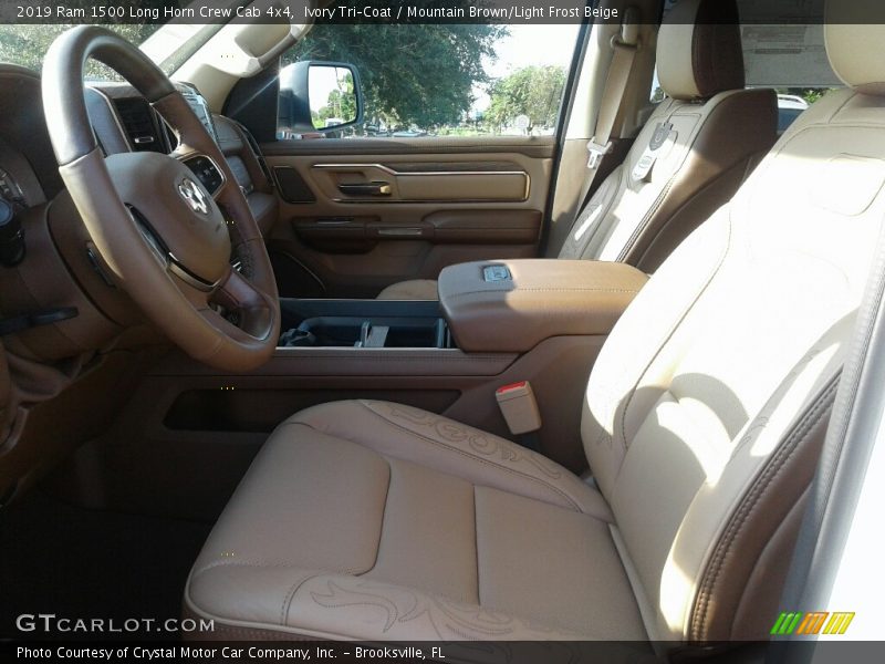 Ivory Tri–Coat / Mountain Brown/Light Frost Beige 2019 Ram 1500 Long Horn Crew Cab 4x4