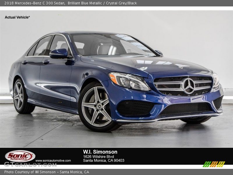 Brilliant Blue Metallic / Crystal Grey/Black 2018 Mercedes-Benz C 300 Sedan