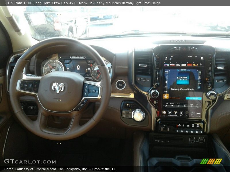 Ivory Tri–Coat / Mountain Brown/Light Frost Beige 2019 Ram 1500 Long Horn Crew Cab 4x4