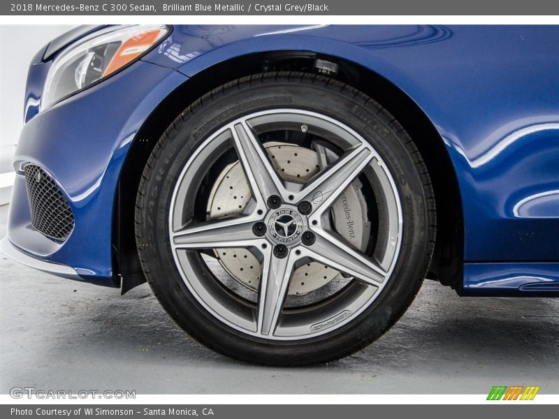 Brilliant Blue Metallic / Crystal Grey/Black 2018 Mercedes-Benz C 300 Sedan