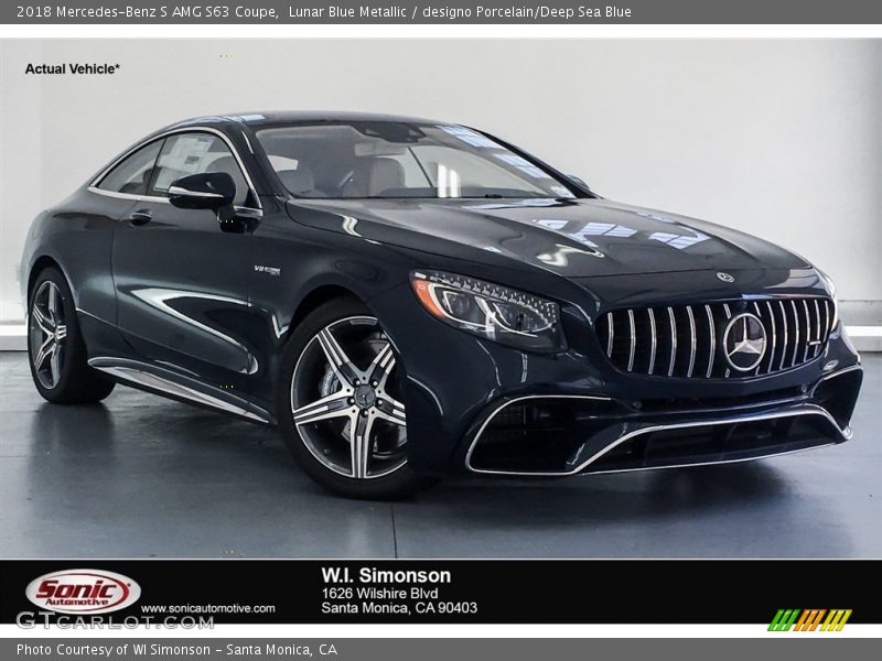 Lunar Blue Metallic / designo Porcelain/Deep Sea Blue 2018 Mercedes-Benz S AMG S63 Coupe