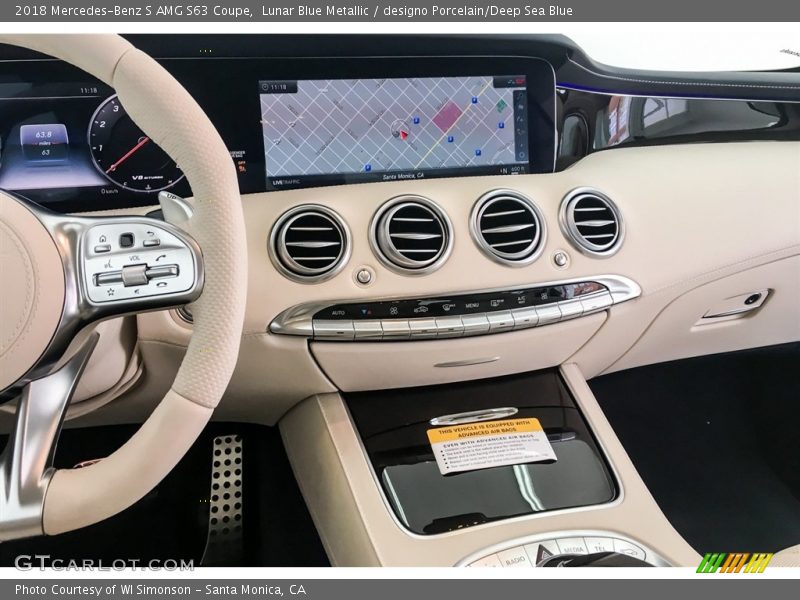 Lunar Blue Metallic / designo Porcelain/Deep Sea Blue 2018 Mercedes-Benz S AMG S63 Coupe